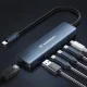Wozinsky WHBC10Y4S 6-in-1 USB-C šakotuvas, aliumininis, pilkas