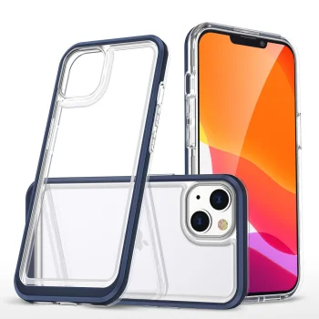 Clear 3in1 Case for iPhone 14 with Blue Frame