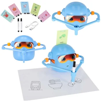Interaktyvus piešimo robotas vaikams, edukacinis rinkinys, mėlynas