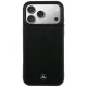 Mercedes Leather Crossed Lines MagSafe dėklas iPhone 17 / 18 Pro Max, juodas