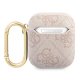 Guess 4G Script Metal dėklas, skirtas Apple AirPods 1 / 2, rožinis