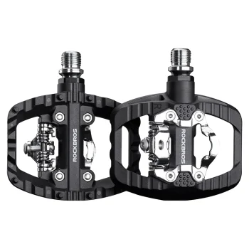 Dviračių pedalai Rockbros PD303 su platforma ir SPD - Juodi