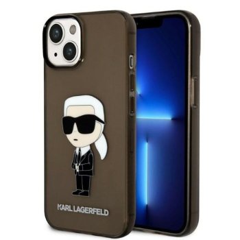 Karl Lagerfeld Ikonik Karl dėklas iPhone 14 Plus / 15 Plus, juodas