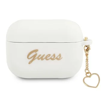 Guess Silicone Charm Heart Collection Case for AirPods Pro White