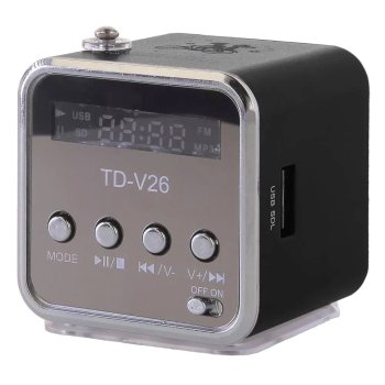 Portable Wireless Bluetooth Speaker with FM Radio and LED, Black