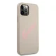 Guess Silicone Vintage Script dėklas iPhone 12 / 12 Pro, pilkas / rožinis