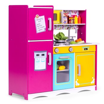 Didelė medinė žaislinė virtuvėlė ECOTOYS 128614, spalvota