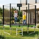 Sodo batutas 4Fizjo CLASSIC 252 cm (8FT) su apsauginiu tinklu ir kopėčiomis, žalias/juodas