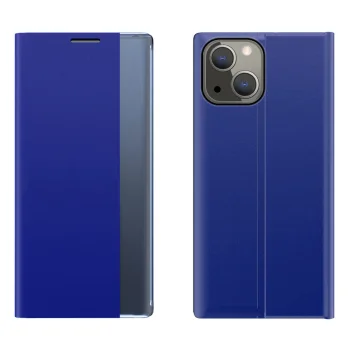 Sleep Case Bookcase Flip Case with Smart Window for iPhone 13, Blue