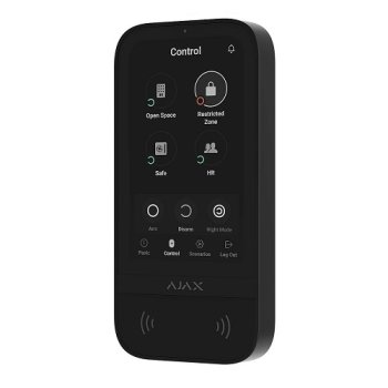 Belaidė jutiklinė klaviatūra Ajax KeyPad TouchScreen, juoda