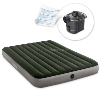 Intex 64779 Double Air Mattress with Pump 203x152 cm, Green