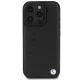 BMW dėklas iPhone 16 Pro Max Leather Hot Stamp MagSafe, juodas