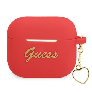 Guess AirPods 3 Cover Silicone Charm Heart Collection Red