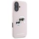 Karl Lagerfeld Silicone Karl & Choupette MagSafe dėklas iPhone 16, rožinis