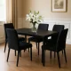 Modernhome NORD-MRBC-BC stalas 120x60 cm, juodas marmuras
