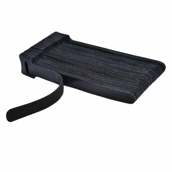 Daugkartiniai lipnūs kabelių dirželiai, 50 vnt., 25 cm, juodi