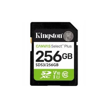 Kingston Canvas Select Plus Gen3 SDXC atminties kortelė 256 GB 150MB/s UHS-I U1 V10 C10