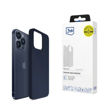 Silikoninis dėklas 3mk Silicone Case skirtas iPhone 15 Pro Max, Navy Blue