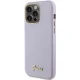 Guess Glitter Glossy Script dėklas iPhone 15 Pro telefonui, violetinis