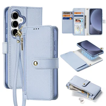 Dux Ducis Lawa Leather Case with Detachable Wallet for Samsung Galaxy S25+, Blue