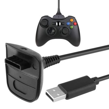 Xbox 360 Play & Charge USB charging cable for controller, black