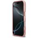 Rožinis dėklas Guess IML Peony Dot MagSafe iPhone 17 Pro telefonui