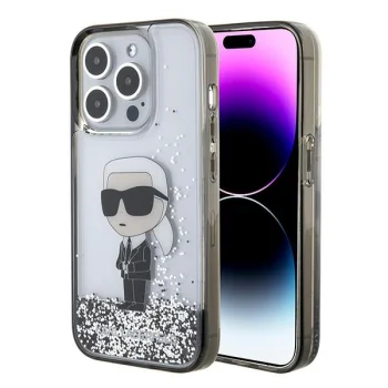 Karl Lagerfeld Liquid Glitter Ikonik Phone Case Cover iPhone 15 Pro Max - transparent