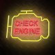 Plexi LED neonas Neolia NNE21 CHECK ENGINE, geltonai raudonas