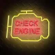Plexi LED neonas Neolia NNE21 CHECK ENGINE, geltonai raudonas