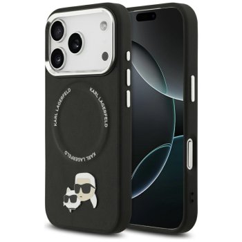 Karl Lagerfeld Karl & Choupette Pins MagSafe Case for iPhone 17 Pro Max, Black