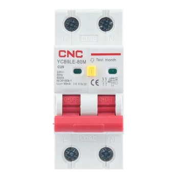 Nuotėkio srovės automatinis jungiklis RCBO, 2P, 25A, C tipas, 30mA, 6kA