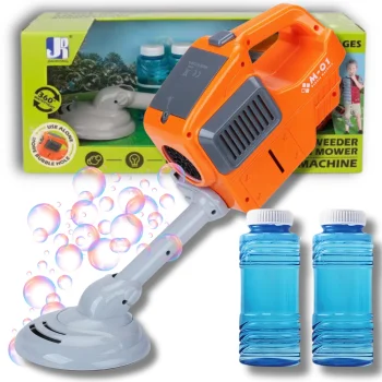 Bakalu Toy Lawn Mower Trimmer Bubble Machine with Solution