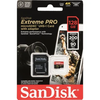 Atminties kortelė SanDisk Extreme Pro microSDXC 128 GB UHS-I U3 V30 A2
