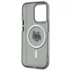 Karl Lagerfeld dėklas iPhone 15 Pro su MagSafe, IML Metal Choupette Head, juodas