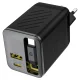 Dudao A67EU GaN tinklo įkroviklis 67W su įtraukiamu USB-C laidu, juodas