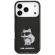 Karl Lagerfeld Aquarelle Choupette dėklas iPhone 17 Pro telefonui su MagSafe, juodas