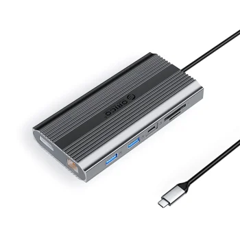 Dokavimo stotelė Orico XDR 12in1 USB-C, 2x HDMI, DP 4K 60Hz, RJ45, PD 100W, pilka