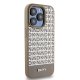 DKNY Leather Printed Pattern dėklas, skirtas iPhone 15 Pro, ruda (MagSafe)