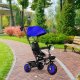 ECOTOYS 3-in-1 vaikiškas triratukas su apsukama kėdute, mėlynas