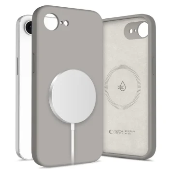 Tech-Protect Silicone MagSafe dėklas iPhone 16e / 17e, pilkas