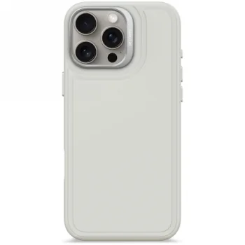 Decoded AntiMicrobial Silicone Stacks dėklas su MagSafe iPhone 16 Pro Max, pilkas