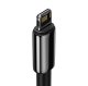 Baseus Tungsten Gold USB ir Lightning laidas, 2.4A, 2 m, juodas