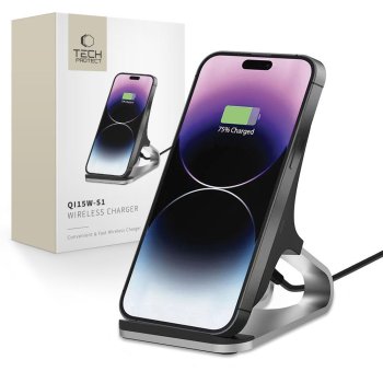 Tech-Protect QI15W-S1 inductive charger 15W in the m of a stand - black
