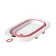 Collapsible Baby Bathtub with Thermometer and Infant Support Cushion, Pink
