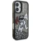 Karl Lagerfeld Liquid Glitter Choupette Logo iPhone 16 dėklas, juodas