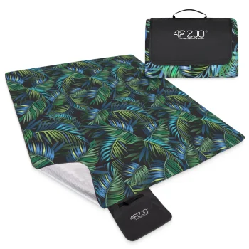 Iškylos ir paplūdimio pledas su izoliacija 4FIZJO 200 x 200 cm Palm leaves