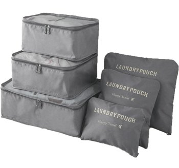 Travel Organizer Set 6 Pcs, Grey