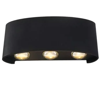 Lauko sieninis šviestuvas, dvikryptis LED, 6W, juodas
