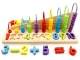 ECOTOYS Wooden Abacus Learning Toy with Number and Shape Blocks