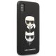 Karl Lagerfeld Saffiano Karl&Choupette dėklas skirtas iPhone XS Max, juodas